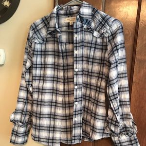 Ruffle flannel shirt